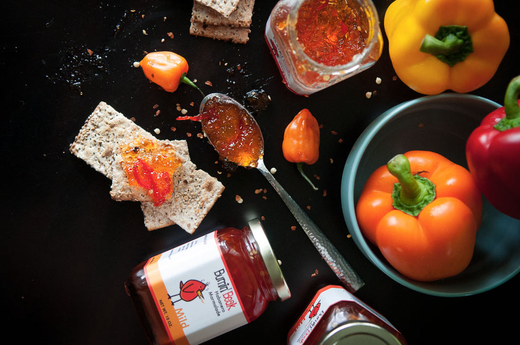 Burnin' Beak habanero marmalade is a handcrafted, micro-batch, locally-made pepper jelly made with habanero peppers.
